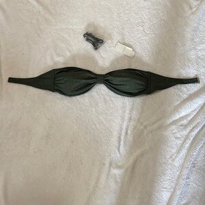 Strapless Bandeau Bikini Top - Deep Green but comes with straps